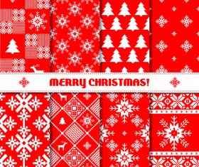 Set of Christmas patterns seamless vector material 08