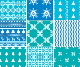 Set of Christmas patterns seamless vector material 09