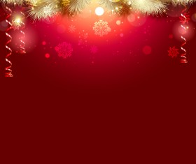 Shiny christmas red background design vector 01