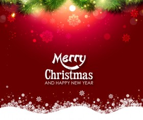 Shiny christmas red background design vector 04