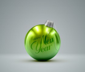 Shiny green christmas ball vector material 01