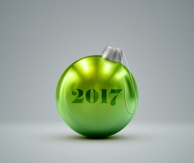 Shiny green christmas ball vector material 03