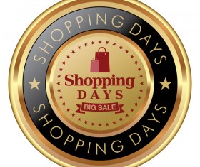 Shopping days badges golden vector
