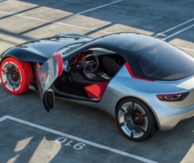 Silver Nissan sports car Stock Photo