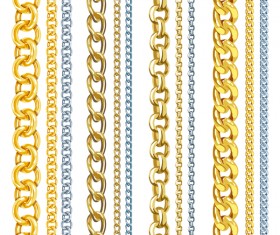 Silver with golden chains vector illustration 02