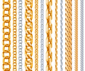Silver with golden chains vector illustration 03