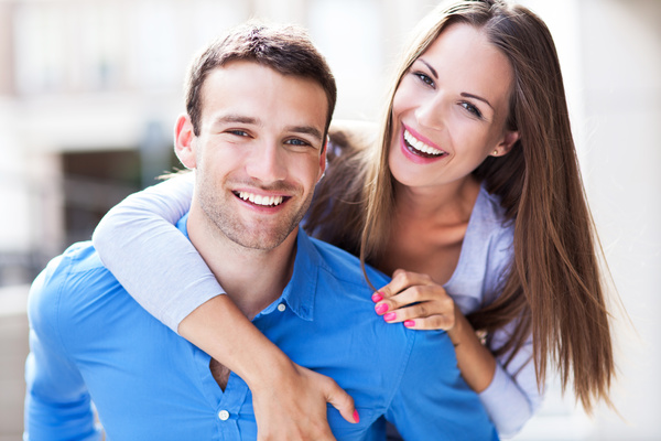 Smiling couple in love Stock Photo