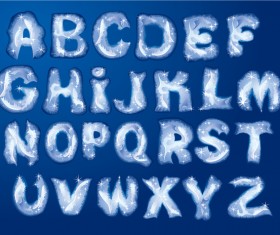 Snow with ice alphabet vector
