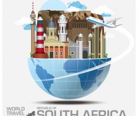 South africa travel vector template