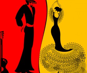Spanish dance vector material 01