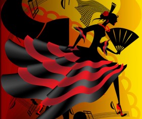 Spanish dance vector material 03
