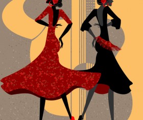 Spanish dance vector material 04
