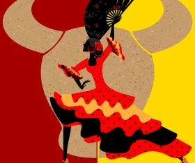 Spanish dance vector material 05