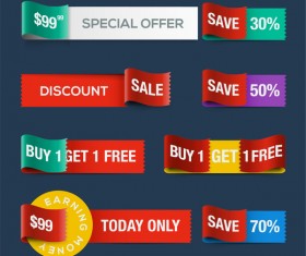 Special offer ribbon banners vector