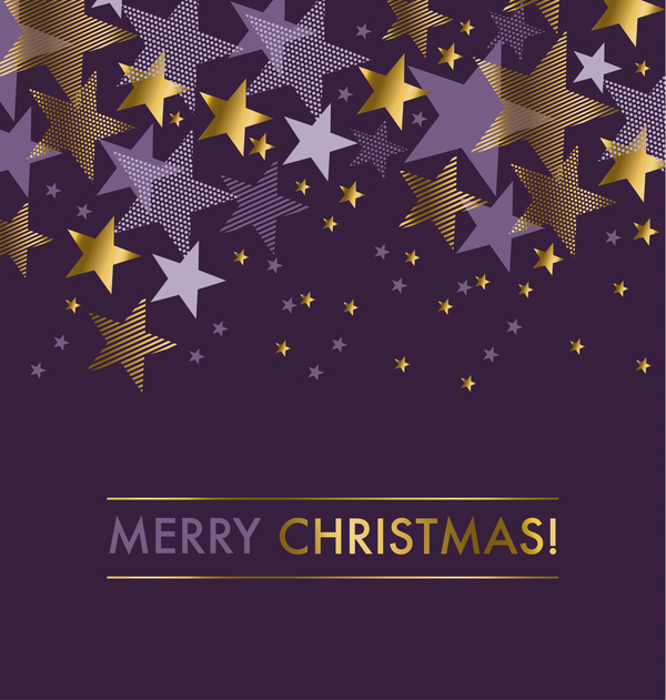 Stars merry christmas background vectors material 02