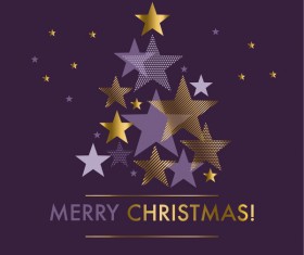 Stars merry christmas background vectors material 03