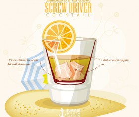 Summer season cocktails poster template vector 02