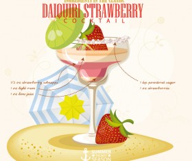 Summer season cocktails poster template vector 06