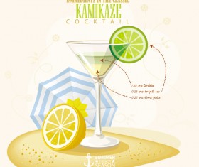 Summer season cocktails poster template vector 07