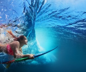 Surfer girl Stock Photo