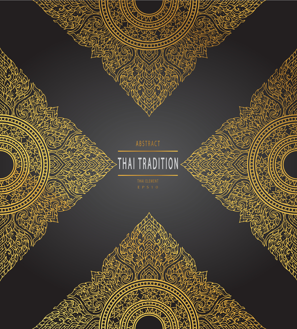 Thai tradition pattern background vintage vector
