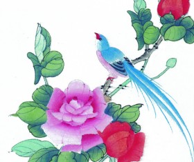 The blue ribbon of a peony tree Stock Photo