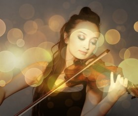 The girl playing the violin Stock Photo