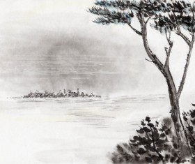 The lake in the island and the lake's trees