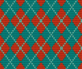 Traditional knitting pattern with rhombus vector