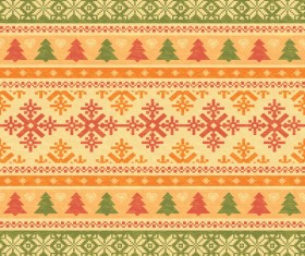 Traditonal knitted christmas seamless patterns vector 01