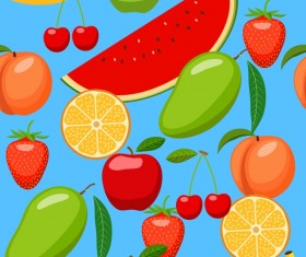 Various fruits seamless pattern vector