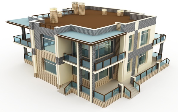 Various types of residential building models Stock Photo 15