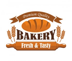 Vintage bakery labels with white background vector 01