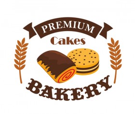 Vintage bakery labels with white background vector 02