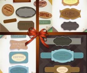 Vintage coffee banner with labels vectors