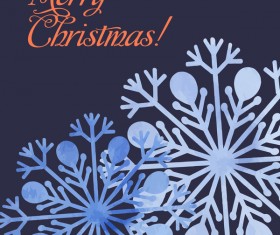 Watecolor snowflake background design vector 02