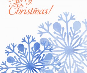 Watecolor snowflake background design vector 03