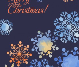 Watecolor snowflake background design vector 04