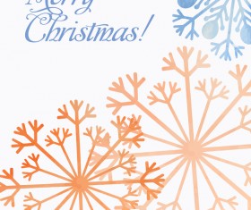 Watecolor snowflake background design vector 05