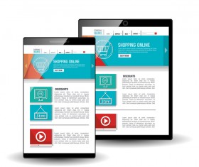 Website template computer and mobile side style vector 07