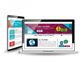 Website template computer and mobile side style vector 10
