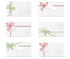 White card with rope bow vector 01