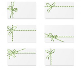 White card with rope bow vector 02