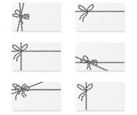 White card with rope bow vector 03