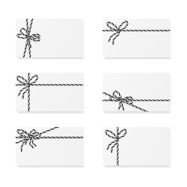 White card with rope bow vector 03
