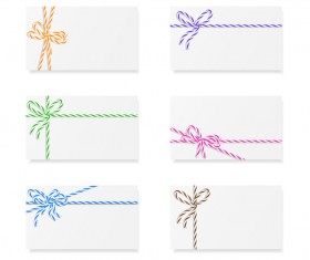 White card with rope bow vector 05