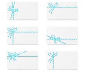 White card with rope bow vector 06