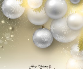White christmas ball with new year background vectors