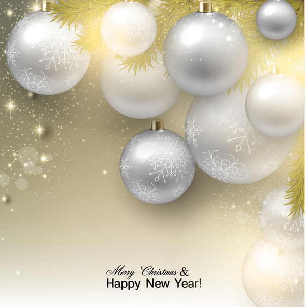 White christmas ball with new year background vectors