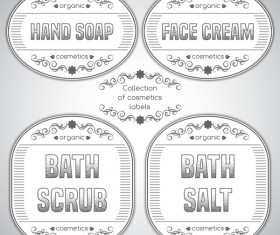 White labels of cosmetics vector 01